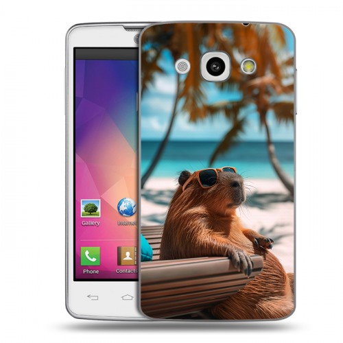 Дизайнерский пластиковый чехол для LG L60 Капибара