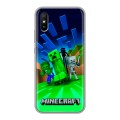 Дизайнерский силиконовый чехол для Xiaomi RedMi 9A Майнкрафт