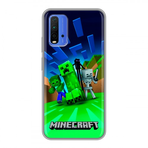 Дизайнерский силиконовый чехол для Xiaomi RedMi 9T Майнкрафт