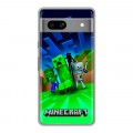 Дизайнерский силиконовый чехол для Google Pixel 7A Майнкрафт