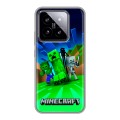 Дизайнерский силиконовый чехол для Xiaomi 14 Майнкрафт