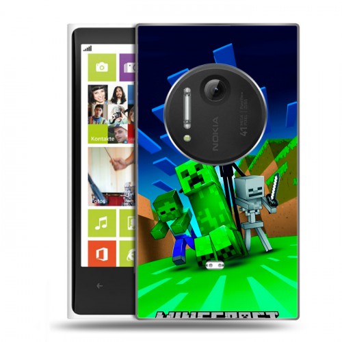 Дизайнерский силиконовый чехол для Nokia Lumia 1020 Майнкрафт
