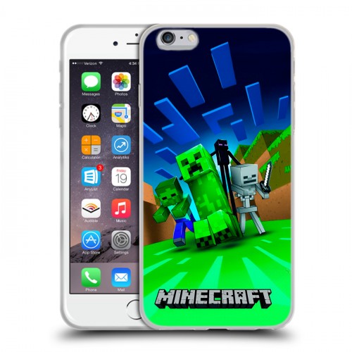 Дизайнерский силиконовый чехол для Iphone 6 Plus/6s Plus Майнкрафт
