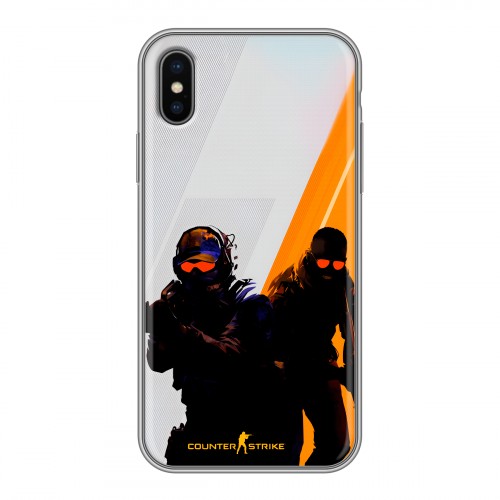 Дизайнерский силиконовый чехол для Iphone x10 Контер страйк Counter strike