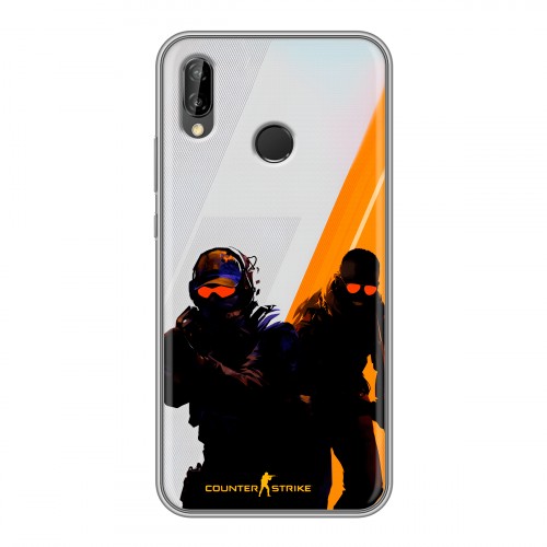Дизайнерский силиконовый чехол для Huawei P20 Lite Контер страйк Counter strike