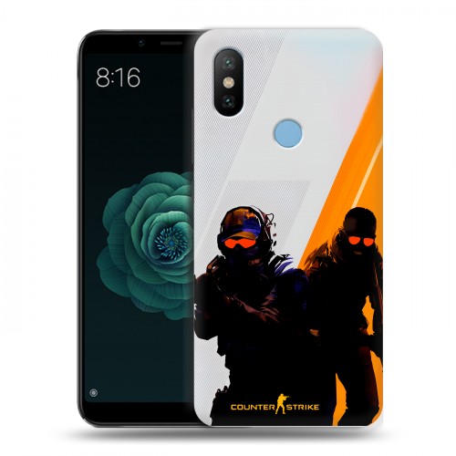 Дизайнерский силиконовый чехол для Xiaomi Mi A2 Контер страйк Counter strike