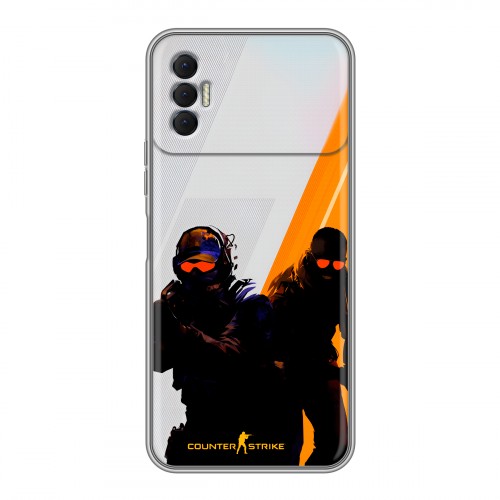 Дизайнерский силиконовый с усиленными углами чехол для Tecno Spark 8P Контер страйк Counter strike