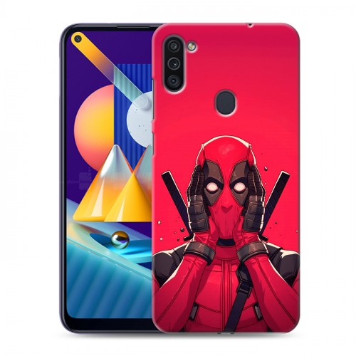 Дизайнерский пластиковый чехол для Samsung Galaxy M11 Дедпул Deadpool