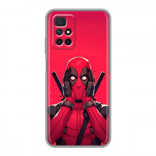 Дизайнерский силиконовый с усиленными углами чехол для Xiaomi Redmi 10 Дедпул Deadpool
