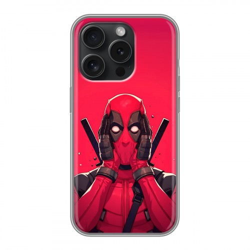 Дизайнерский силиконовый чехол для Iphone 15 Pro Дедпул Deadpool