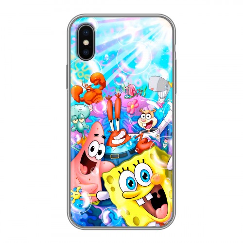 Дизайнерский силиконовый чехол для Iphone x10 спанчбоб спанч боб