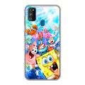 Дизайнерский силиконовый чехол для Samsung Galaxy M30s спанчбоб спанч боб