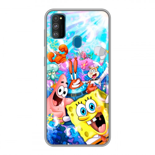Дизайнерский силиконовый чехол для Samsung Galaxy M30s спанчбоб спанч боб