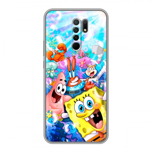 Дизайнерский силиконовый чехол для Xiaomi RedMi 9 спанчбоб спанч боб