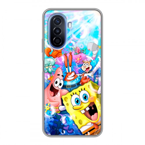 Дизайнерский силиконовый чехол для Huawei Nova Y70 спанчбоб спанч боб