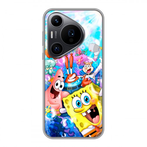 Дизайнерский силиконовый чехол для Huawei Pura 70 Pro спанчбоб спанч боб