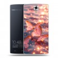 Дизайнерский силиконовый чехол для Homtom HT7 бабочки розовые