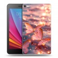 Дизайнерский силиконовый чехол для Huawei MediaPad T2 7.0 Pro бабочки розовые