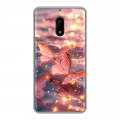 Дизайнерский пластиковый чехол для Nokia 6 бабочки розовые
