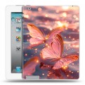 Дизайнерский пластиковый чехол для Ipad 2/3/4 бабочки розовые