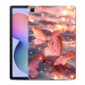 Дизайнерский силиконовый чехол для Samsung Galaxy Tab S6 Lite бабочки розовые