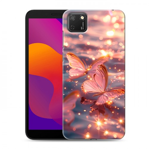 Дизайнерский силиконовый чехол для Huawei Honor 9S бабочки розовые