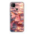 Дизайнерский силиконовый чехол для Xiaomi RedMi 9C бабочки розовые