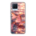 Дизайнерский силиконовый чехол для Realme 8 бабочки розовые