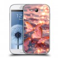 Дизайнерский пластиковый чехол для Samsung Galaxy Grand бабочки розовые
