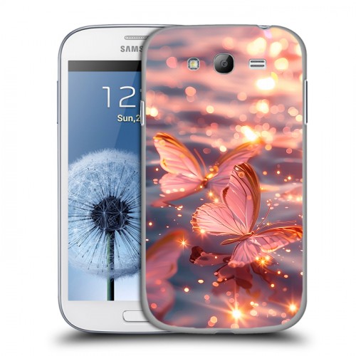 Дизайнерский пластиковый чехол для Samsung Galaxy Grand бабочки розовые
