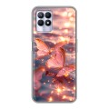 Дизайнерский силиконовый чехол для Realme 8i бабочки розовые