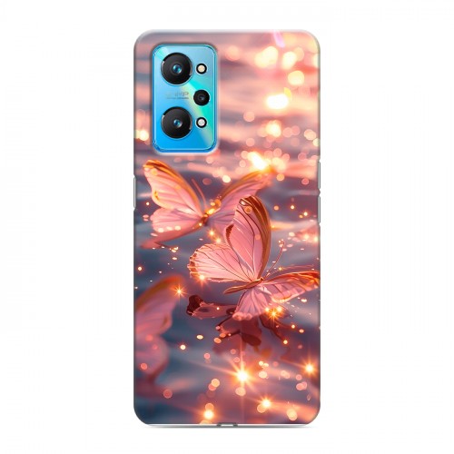 Дизайнерский силиконовый чехол для Realme GT Neo 2 бабочки розовые