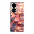 Дизайнерский силиконовый чехол для Huawei P50 Pro бабочки розовые