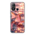 Дизайнерский силиконовый чехол для Itel A49 бабочки розовые