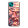 Дизайнерский силиконовый чехол для Wiko T10 бабочки розовые