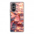 Дизайнерский силиконовый с усиленными углами чехол для Huawei Nova 10 бабочки розовые