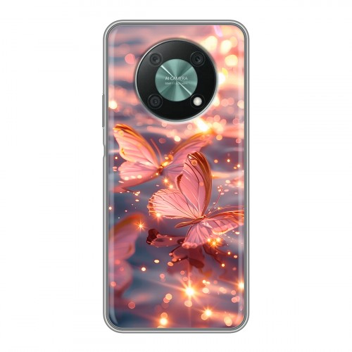 Дизайнерский силиконовый чехол для Huawei Nova Y90 бабочки розовые