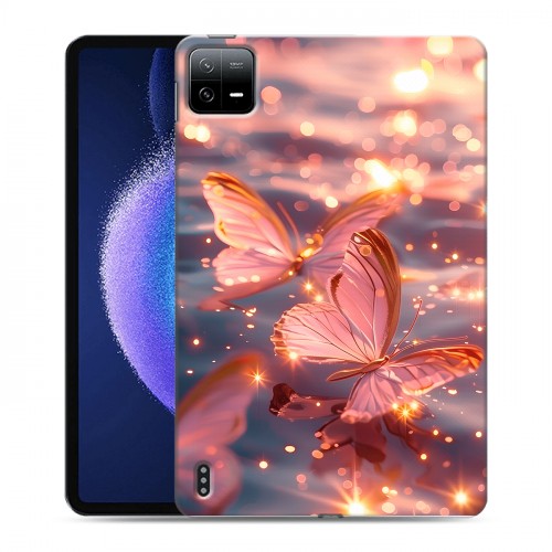 Дизайнерский силиконовый чехол для Xiaomi Pad 6 бабочки розовые