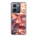 Дизайнерский силиконовый чехол для Vivo Y36 бабочки розовые