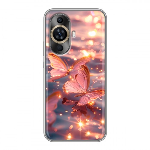 Дизайнерский силиконовый чехол для Huawei Nova 11 бабочки розовые