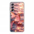 Дизайнерский силиконовый чехол для Samsung Galaxy M54 бабочки розовые