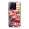 Дизайнерский силиконовый чехол для Xiaomi 13T бабочки розовые