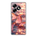 Дизайнерский силиконовый чехол для Itel S23 Plus бабочки розовые