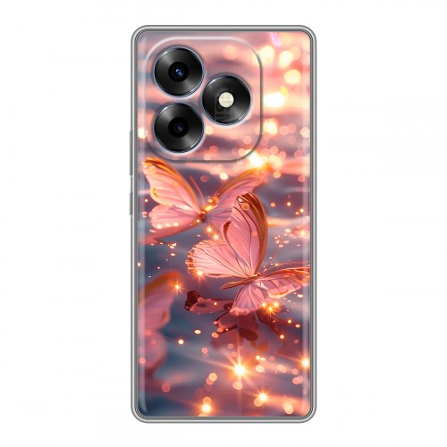 Дизайнерский силиконовый чехол для Itel S23 Plus бабочки розовые