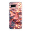 Дизайнерский силиконовый чехол для Google Pixel 8a бабочки розовые