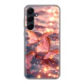 Дизайнерский силиконовый чехол для Samsung Galaxy A55 бабочки розовые