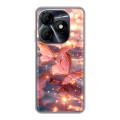 Дизайнерский пластиковый чехол для Itel P55 4G бабочки розовые