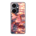 Дизайнерский силиконовый чехол для Itel P55 Plus бабочки розовые