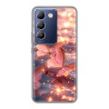 Дизайнерский пластиковый чехол для Vivo V30 Lite бабочки розовые