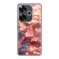Дизайнерский силиконовый чехол для Xiaomi Redmi Turbo 3 бабочки розовые